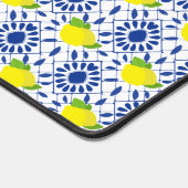 Blue Geometric Lemon Tile Bureaumat (Hoek)