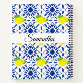Blue Geometric Lemon Tile Notitieboek (Achterkant)