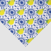 Blue Geometric Lemon Tile Tissuepapier (Detail)