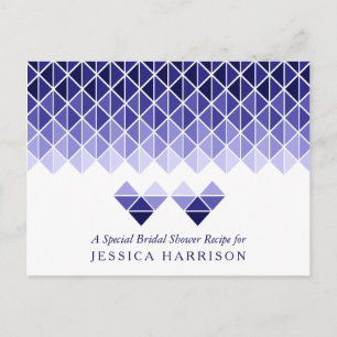 Blue Geometric Love Hearts Vrijgezellenfeest Uitnodiging Briefkaart
