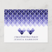 Blue Geometric Love Hearts Vrijgezellenfeest Uitnodiging Briefkaart (Voorkant)