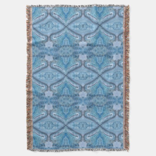 Blue Geometric Mandala Deken (Voorkant Verticaal)