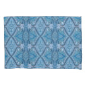 Blue Geometric Mandala Kussensloop (Voorkant-Links)