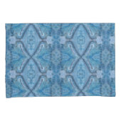 Blue Geometric Mandala Kussensloop (Voorkant-Rechts)