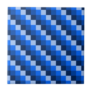 Blue Geometric Mosaic Pattern Tegeltje