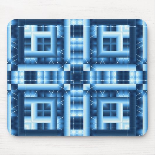 Blue Geometric Mousepad Muismat (Voorkant)