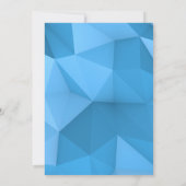 Blue Geometric Origami Birds Wedding Invitation Kaart (Achterkant)