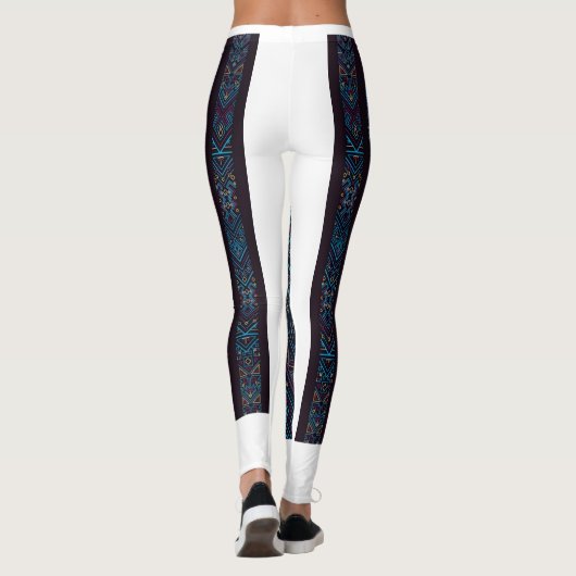 Blue Geometric Pattern Leggings  (Achterkant)