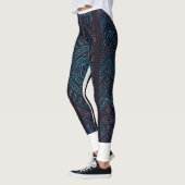 Blue Geometric Pattern Leggings  (Links)