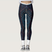 Blue Geometric Pattern Leggings  (Voorkant)