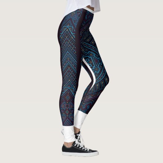 Blue Geometric Pattern Leggings  (Rechts)