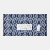 Blue Geometric Pattern Retro Style Bureaumat (Keyboard & Muis)