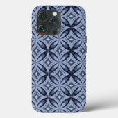 Blue Geometric Pattern Retro Style Case-Mate iPhone Case (Achterkant)