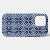 Blue Geometric Pattern Retro Style Case-Mate iPhone Case (Achterkant (horizontaal))