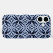 Blue Geometric Pattern Retro Style Case-Mate iPhone Case (Achterkant (horizontaal))