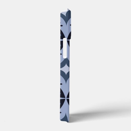 Blue Geometric Pattern Retro Style Case-Mate iPhone Case (Achterkant / Rechts)