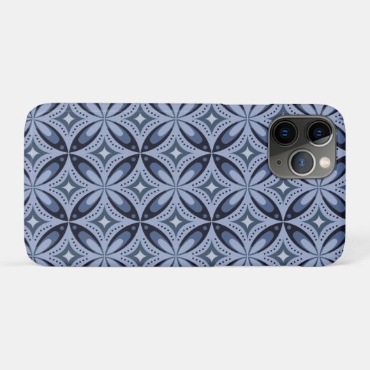 Blue Geometric Pattern Retro Style Case-Mate iPhone Case (Achterkant (horizontaal))