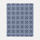 Blue Geometric Pattern Retro Style Fleece Deken (Voorkant)