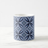 Blue Geometric Pattern Retro Style Koffiemok (Center)