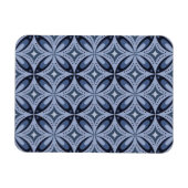 Blue Geometric Pattern Retro Style Magneet (Horizontaal)