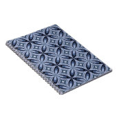 Blue Geometric Pattern Retro Style Notitieboek (Rechterzijde)