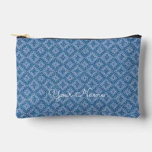 Blue Geometric Personalized Name Etui (Voorkant)