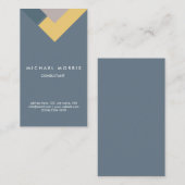 Blue geometric professional elegant modern smart visitekaartje (Voorkant / Achterkant)