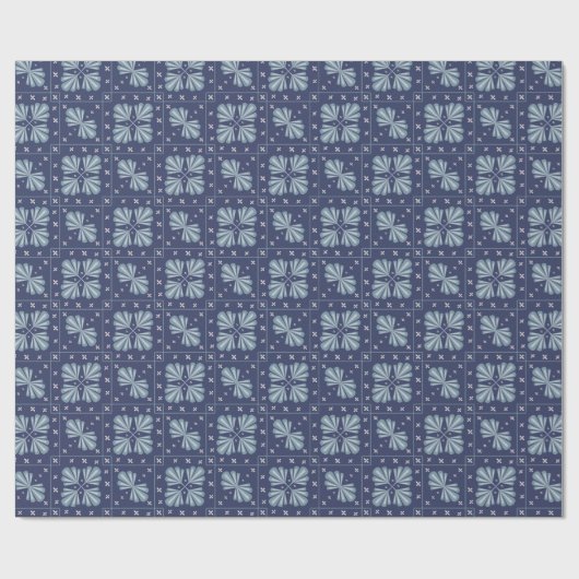 Blue Geometric shapes Pattern  Cadeaupapier (Vlak)