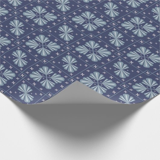 Blue Geometric shapes Pattern  Cadeaupapier (Hoek)