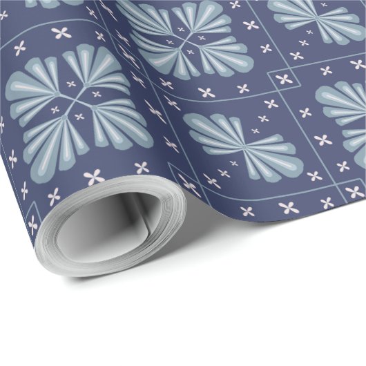 Blue Geometric shapes Pattern  Cadeaupapier (Rol Hoek)