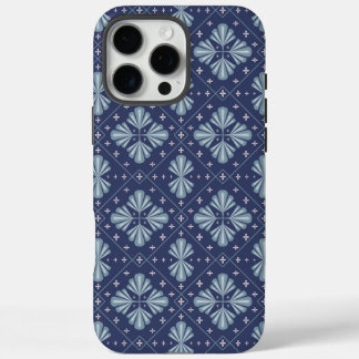 Blue Geometric shapes Pattern  iPhone 16 Pro Max Hoesje