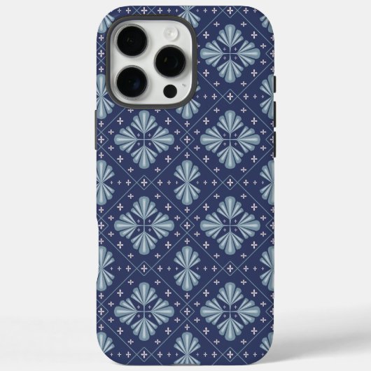 Blue Geometric shapes Pattern  Case-Mate iPhone Case (Achterkant)
