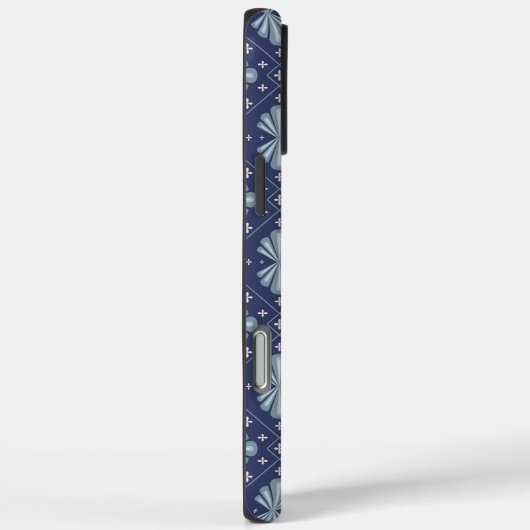Blue Geometric shapes Pattern  Case-Mate iPhone Case (Achterkant / Rechts)