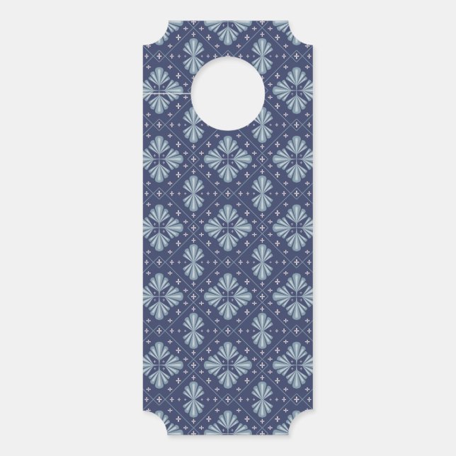 Blue Geometric shapes Pattern  Deurhanger (Voorkant)