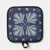 Blue Geometric shapes Pattern  Pannenlap (Voorkant)