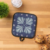 Blue Geometric shapes Pattern  Pannenlap (Top down)