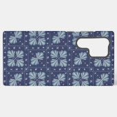 Blue Geometric shapes Pattern  Samsung Galaxy Hoesje (Achterkant horizontaal)