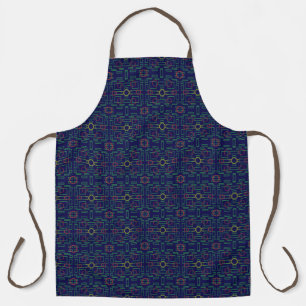 Blue Geometric Shuffle All-Over Print Schort
