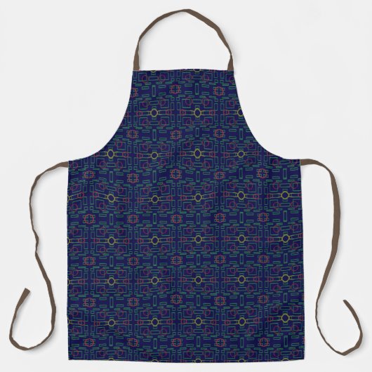 Blue Geometric Shuffle All-Over Print Schort (Voorkant)
