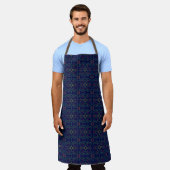 Blue Geometric Shuffle All-Over Print Schort (Gedragen)