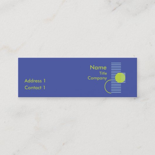 Blue Geometric - Skinny Mini Visitekaartje (Voorkant)