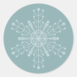 Blue Geometric Snowflake Ronde Sticker