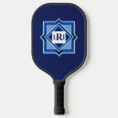 Blue Geometric Square Pattern Pickleball Paddle (Voorkant)
