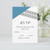Blue Geometric Stripe Response Kaart (Staand voorkant)
