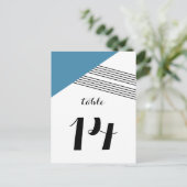 Blue Geometric Stripe Table Table Briefkaart (Staand voorkant)