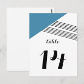 Blue Geometric Stripe Table Table Briefkaart (Voorkant / Achterkant)