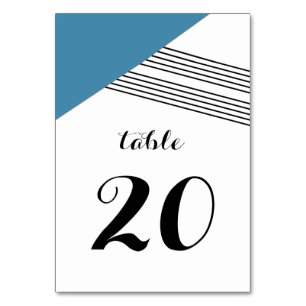 Blue Geometric Stripe Table Table Kaart