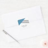 Blue Geometric Stripe Wedding Stickers (Envelop)