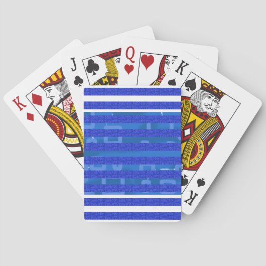 Blue Geometric Stripes Classic Playing Cards Pokerkaarten (Achterkant)