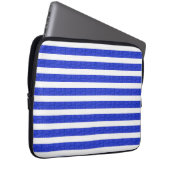 Blue Geometric Stripes Electronics Bag Laptop Sleeve (Voorkant Rechts)